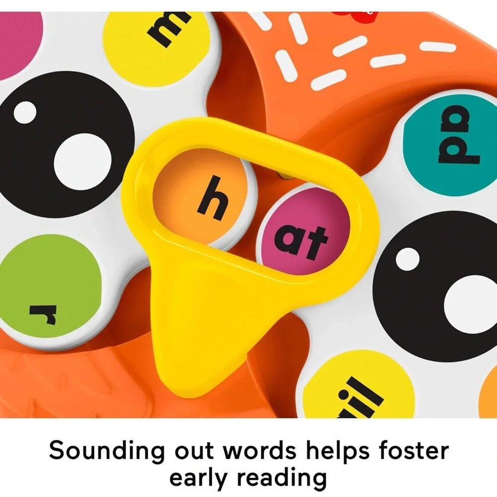 Fisher-Price Orange Owl Letter Spinner Learning Toy with Colorful Buttons